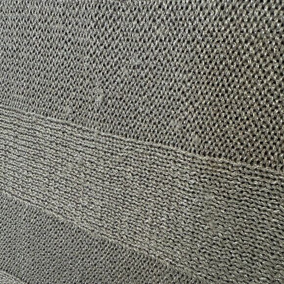 I.N.C. Gray and Metallic Silver Holiday Sweater Top Short Sleeve Women's Small - Picture 4 of 7